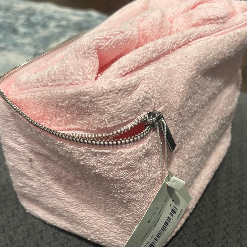 Pink Terry Cloth Cosmetic Bag